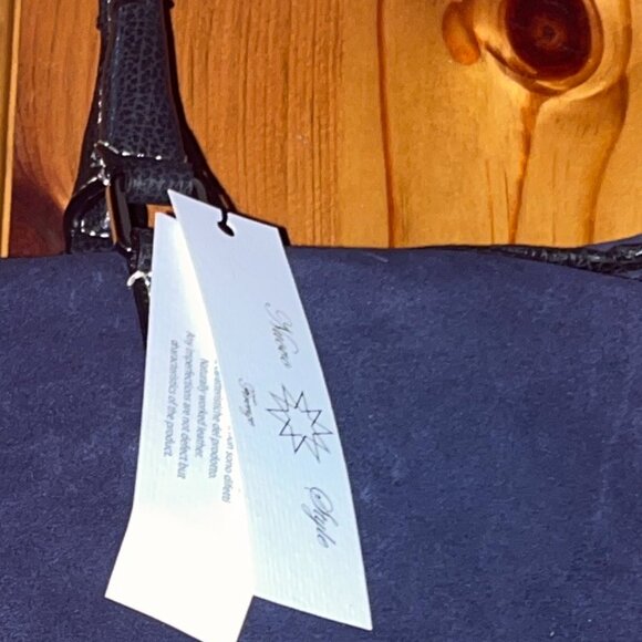 Francesca Suede Leather Navy and Black Tote Brand new with tags - Picture 4 of 11